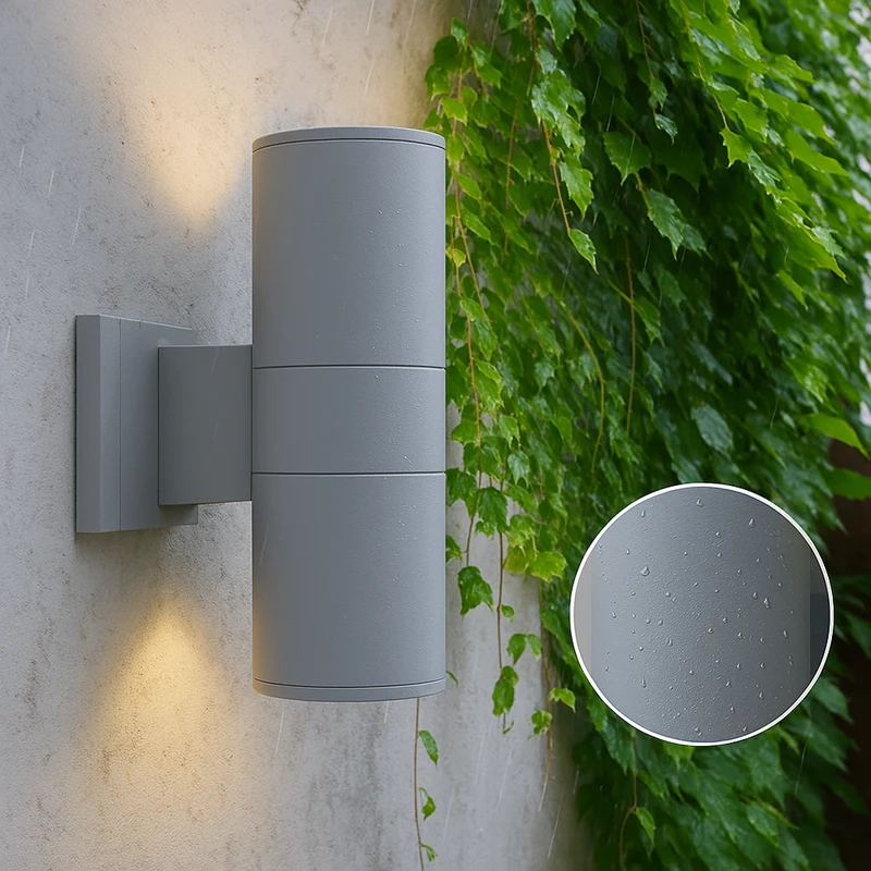 Outdoor Wall Light with Black Aluminum Finish