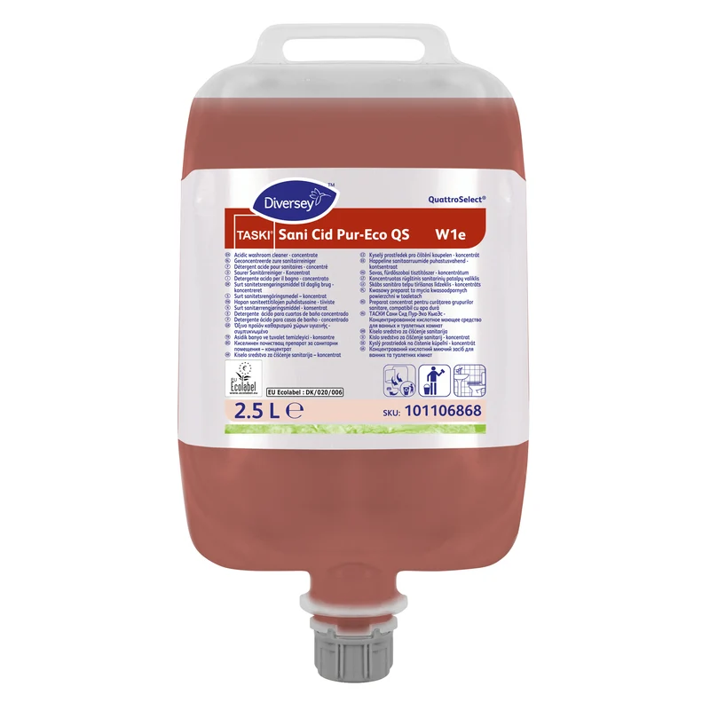 Detergente acido per bagno in QuattroSelect Diversey TASKI Sani Cid Pur-Eco QS 2,5 litri DISPONIBILE IN 7 GIORNI LAVORATIVI