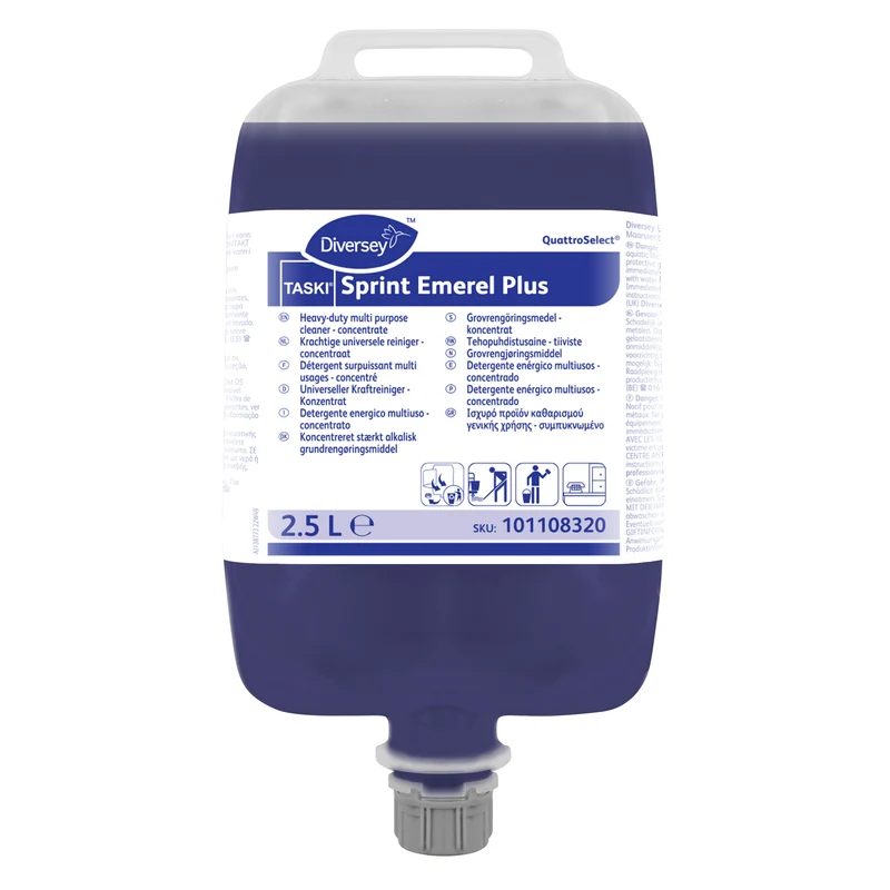 Detergente energico multiuso in QuattroSelect Diversey TASKI Sprint Emerel Plus QS 2x2,5 litri DISPONIBILE IN 7 GIORNI LAVORATIVI