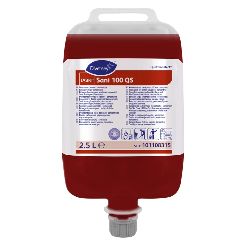 Detergente per il bagno in QuattroSelect Diversey TASKI Sani 100 QS 2,5 litri DISPONIBILE IN 7 GIORNI LAVORATIVI