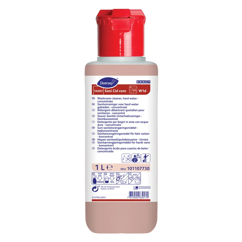 Detergente concentrato per bagni acque dure Diversey TASKI Sani Cid conc 1 litro DISPONIBILE IN 7 GIORNI LAVORATIVI