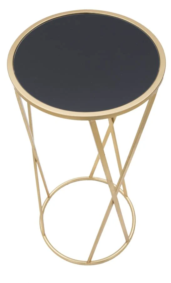 Porta Telefono Glam Simple Ø35x75 cm in Ferro e Vetro Oro