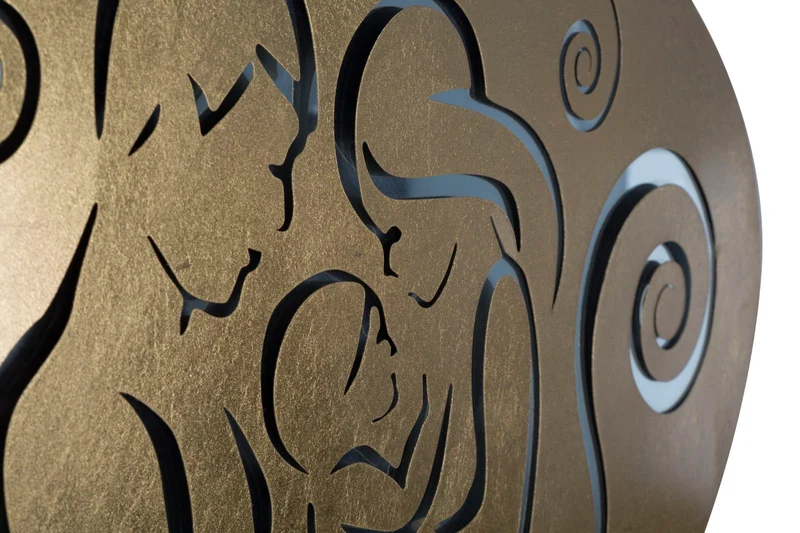Pannello Nativity Oro 120x2x60 cm in Ferro MDF e Specchio Oro