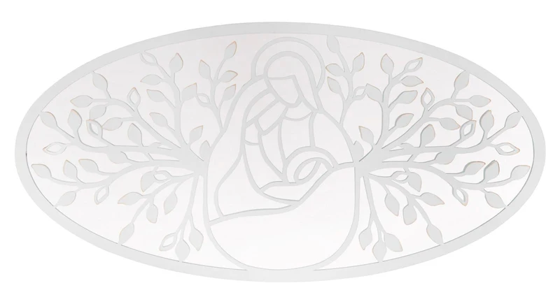 Pannello Bianco Nativity 120x2x60 cm in Ferro MDF e Specchio Bianco
