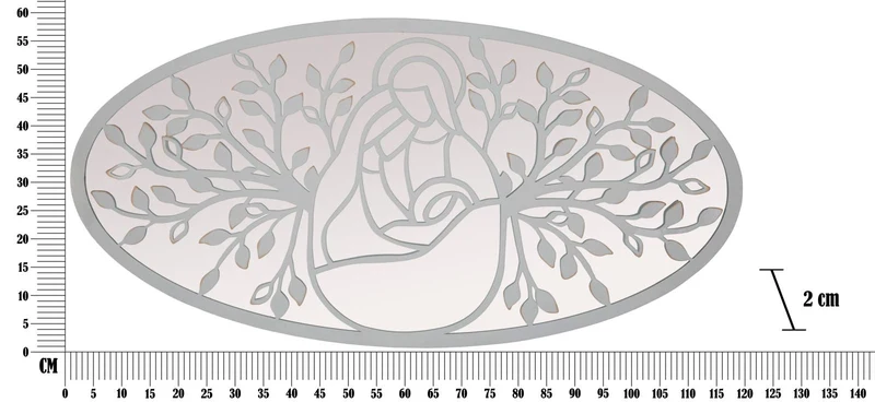 Pannello Bianco Nativity 120x2x60 cm in Ferro MDF e Specchio Bianco