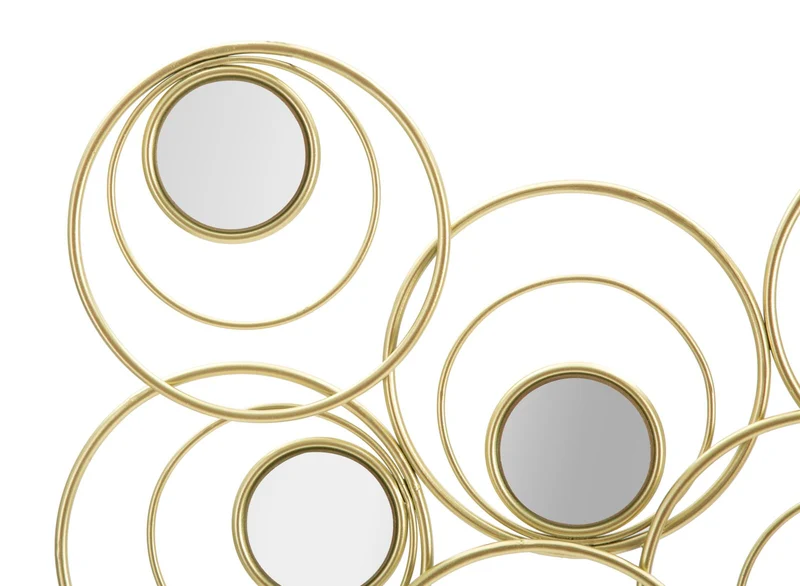 Pannello da Muro Mirror Simply 90x1,95x55 cm in Ferro MDF e Specchio Oro