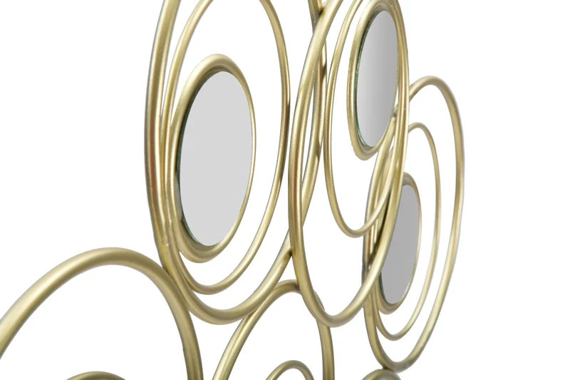 Pannello da Muro Mirror Simply 90x1,95x55 cm in Ferro MDF e Specchio Oro