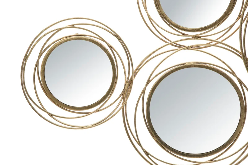 Pannello Specchio Oro Round 124,5x4x53,5 cm in Ferro Oro