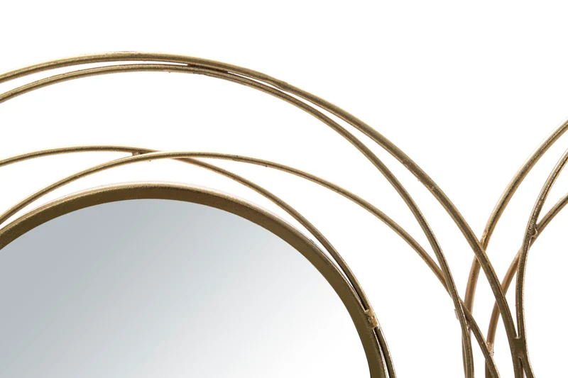 Pannello Specchio Oro Round 124,5x4x53,5 cm in Ferro Oro