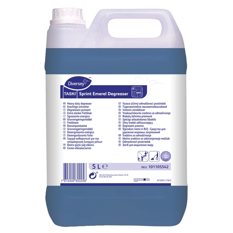 Detergente multiuso altamente profumato Diversey TASKI Sprint Emerel Degreaser 5 litri DISPONIBILE IN 7 GIORNI LAVORATIVI