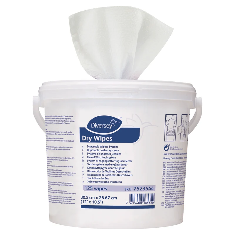 Sistema di salviete monouso Diversey Dry Wipes Disposable Wiping System 30.5 x 26.7 cm 125 pezzi DISPONIBILE IN 7 GIORNI LAVORATIVI