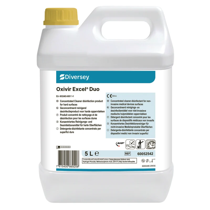 Biocida: Detergente-disinfettante concentrato per superfici dure Diversey Oxivir Excel Duo 2 pezzi DISPONIBILE IN 7 GIORNI LAVORATIVI