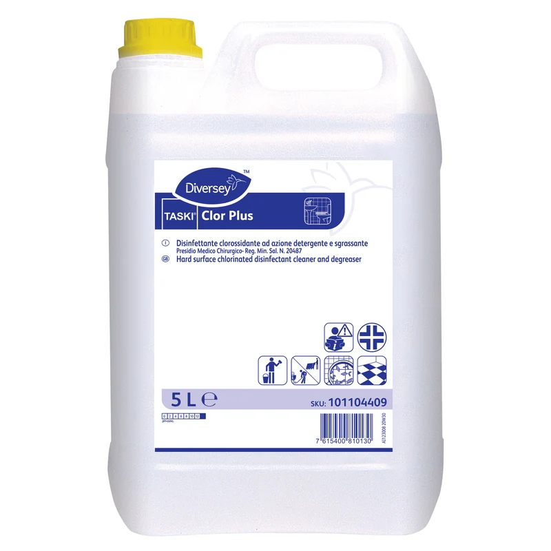 Disinfettante clorossidante detergente virucida PMC Diversey TASKI Clor Plus 2x5 litri DISPONIBILE IN 7 GIORNI LAVORATIVI