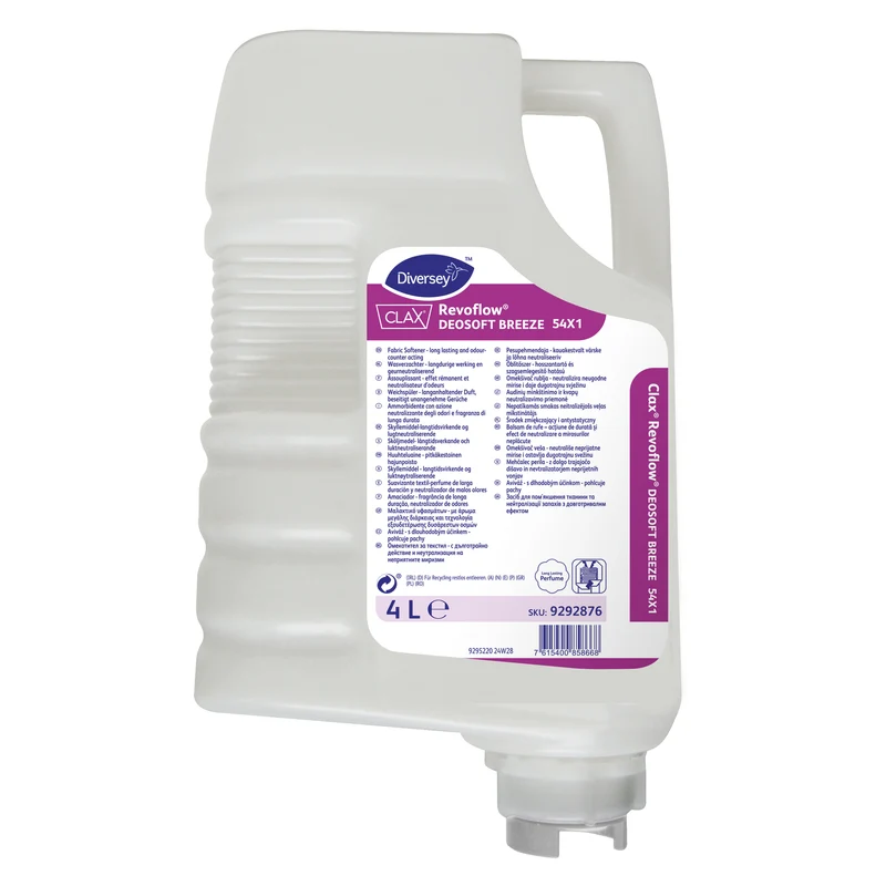 Ammorbidente Frangranza concentrata di lunga durata Diversey Clax Revoflow DEOSOFT BREEZE 54X1 4 litri DISPONIBILE IN 7 GIORNI LAVORATIVI