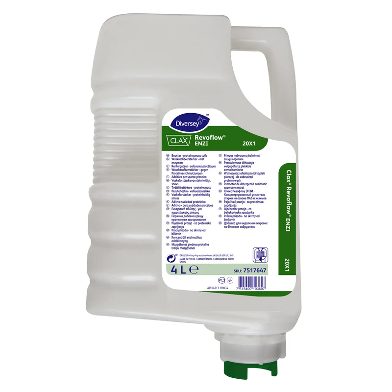 Additivo enzimatico per sporco proteico Diversey Clax Revoflow ENZI 20X1 4 litri DISPONIBILE IN 7 GIORNI LAVORATIVI
