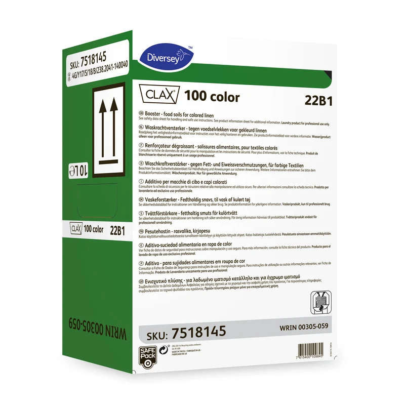 Additivo per sporco alimentare su biancheria colorata Diversey Clax 100 color 22B1 10 litri DISPONIBILE IN 7 GIORNI LAVORATIVI