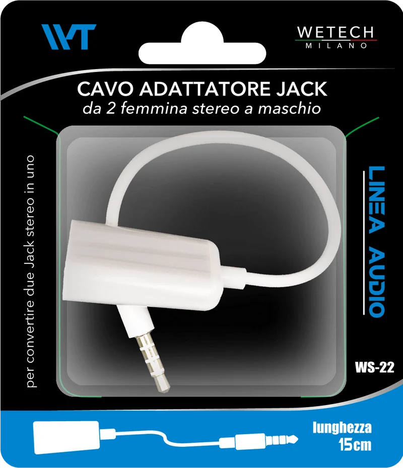 Wetech Adattatore Audio Jack F-2 Jack 3.5Mm