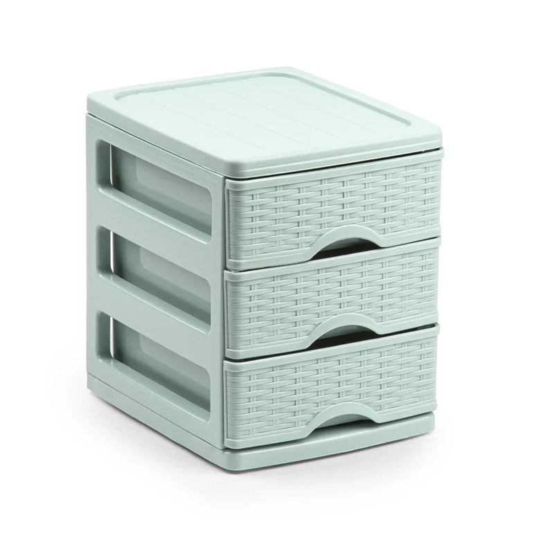 PlasticForte® Cassettiera Turia 3 Cassetti Vimine Vrm