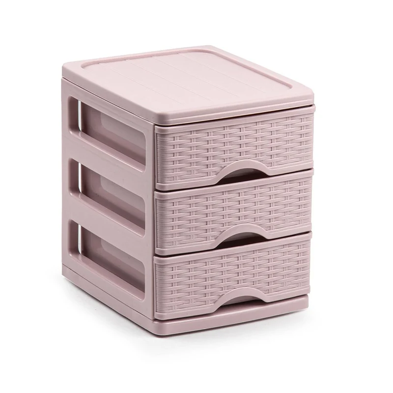 PlasticForte® Cassettiera Turia 3 Cassetti Vimine Vrm