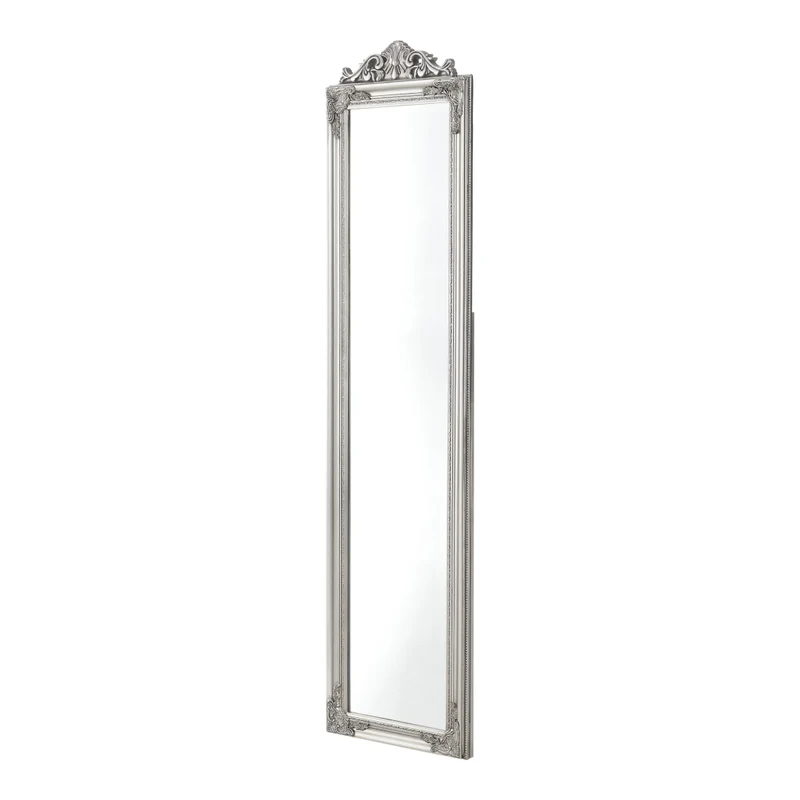 Specchio da Terra Arezzo a Figura Intera 160 x 40 cm Cornice in Eucalipto - Argentato [en.casa]