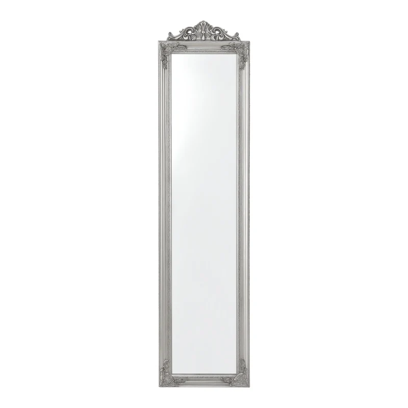 Specchio da Terra Arezzo a Figura Intera 160 x 40 cm Cornice in Eucalipto - Argentato [en.casa]