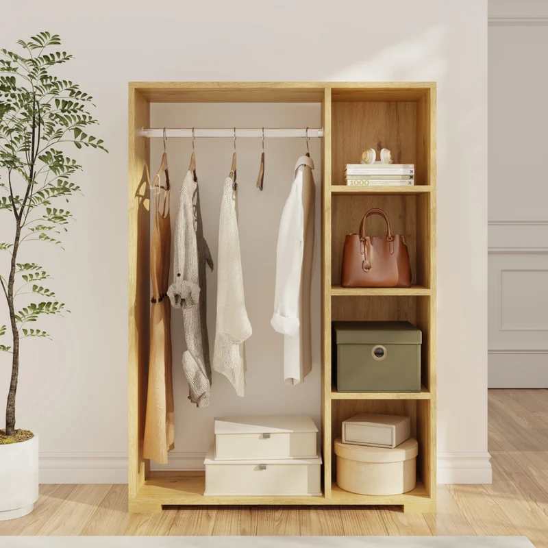 Armadietto Aperto per Guardaroba Nesbyen - Effetto Rovere [en.casa]