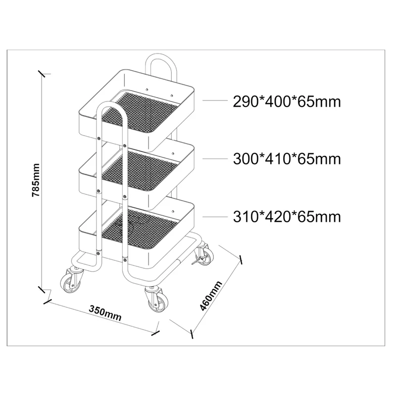 Carrello da Cucina 'Pyhäntä' in Acciaio con 3 Contenitori - color Cammello [en.casa]