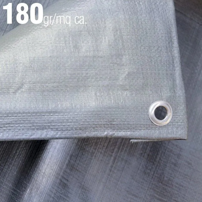 Telo occhiellato 6x10 mt gr 180 grigio