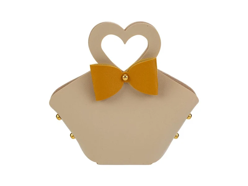 Borsetta in pelle beige 17x6x16cm