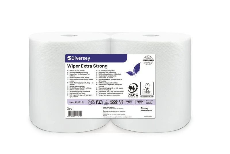 Bobina multiuso Diversey Wiper Extra Strong 304 m Bianco 2 pezzi DISPONIBILE IN 7 GIORNI LAVORATIVI