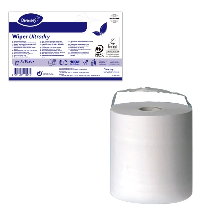 Bobina multiuso Diversey Wiper Ultradry 176 m Bianco 1 pezzo DISPONIBILE IN 7 GIORNI LAVORATIVI