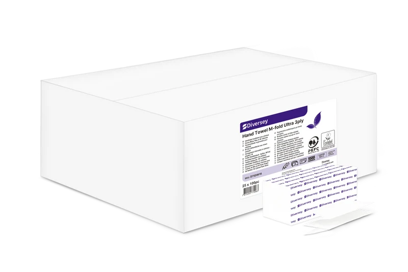 Asciugamani di carta piegati a M Diversey Hand Towel M-Fold Ultradry 21,5 x 32 cm 25 pezzi DISPONIBILE IN 7 GIORNI LAVORATIVI
