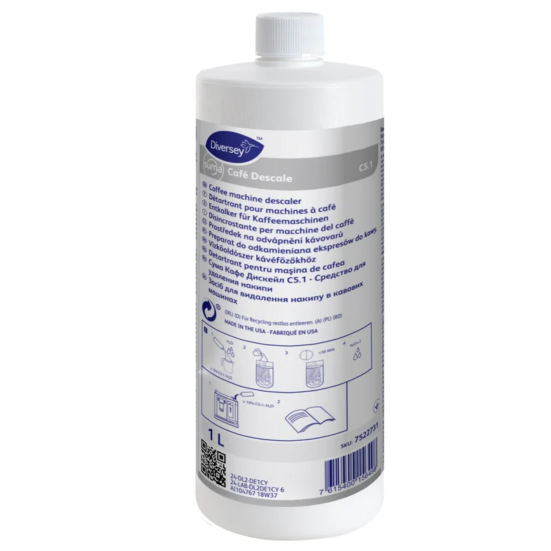 Disincrostante non tossico, biodegradabile e sicuro Diversey Suma Café Descale C5.1 4x1 litro DISPONIBILE IN 7 GIORNI LAVORATIVI
