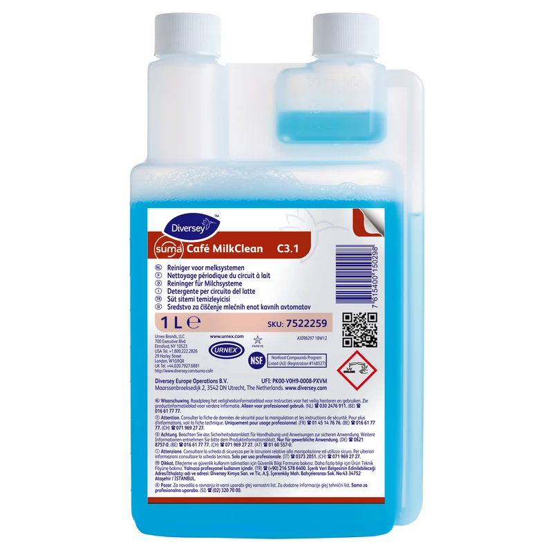 Detergente acido per circuiti del latte Diversey Suma Café MilkClean C3.1 1 litro DISPONIBILE IN 7 GIORNI LAVORATIVI