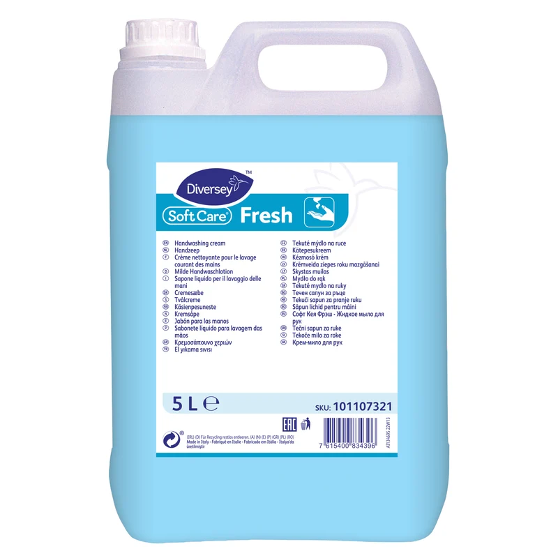 Detergente lavamani profumato Diversey Soft Care Fresh 2x5 litri DISPONIBILE IN 7 GIORNI LAVORATIVI