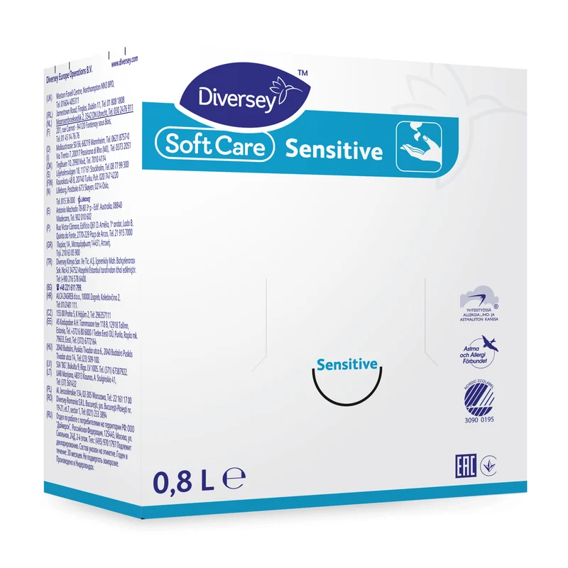 Detergente lavamani delicato non profumato Diversey Soft Care Sensitive 6x800 ml DISPONIBILE IN 7 GIORNI LAVORATIVI