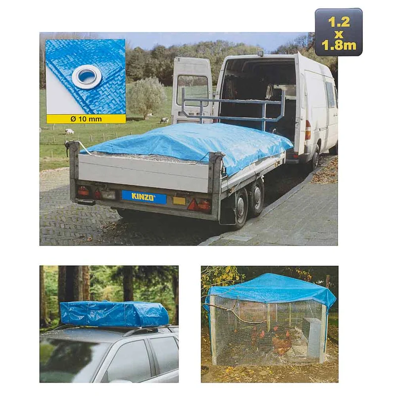 Telo Copritutto Polietilene Impermeabile con Occhielli 1,8x1,2mt Fai da Te Kinzo
