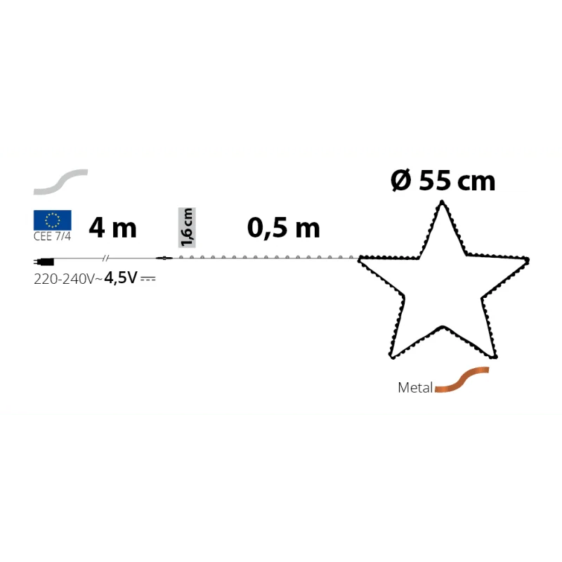 Stella luminosa 2d microled Ø55 cm | Lotti