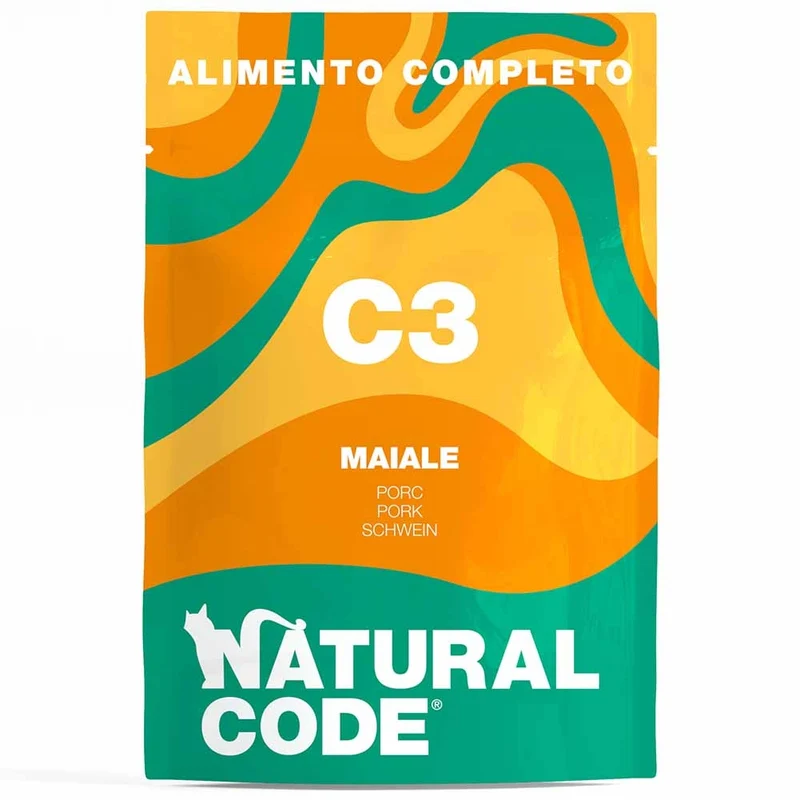 Busta Natural Code C3 Maiale Alimento Umido per Gatti Adulti 70g