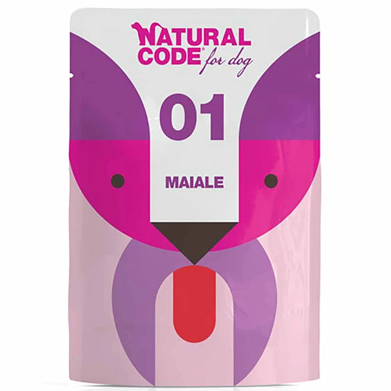 Busta Natural Code Dog 01 Maiale Alimento Umido per Cani Adulti 100g