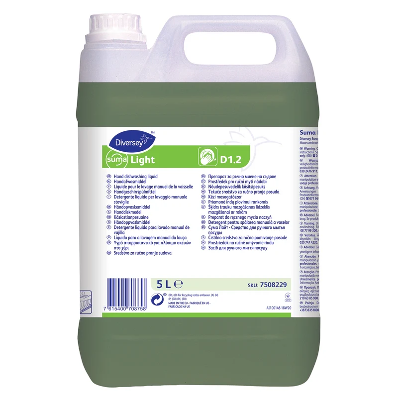 Detergente liquido per lavaggio manuale stoviglie Diversey Suma Light D1.2 2x5 litri DISPONIBILE IN 7 GIORNI LAVORATIVI