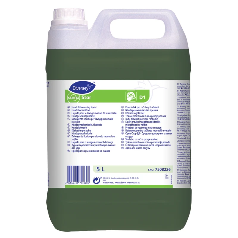 Detergente liquido per lavaggio manuale stoviglie Diversey Suma Star D1 2x5 litri DISPONIBILE IN 7 GIORNI LAVORATIVI