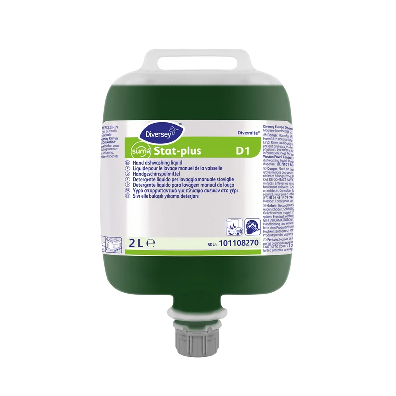Detergente igienizzante per lavaggio manuale stoviglie Diversey Suma Stat-plus D1 3x2 litri DISPONIBILE IN 7 GIORNI LAVORATIVI