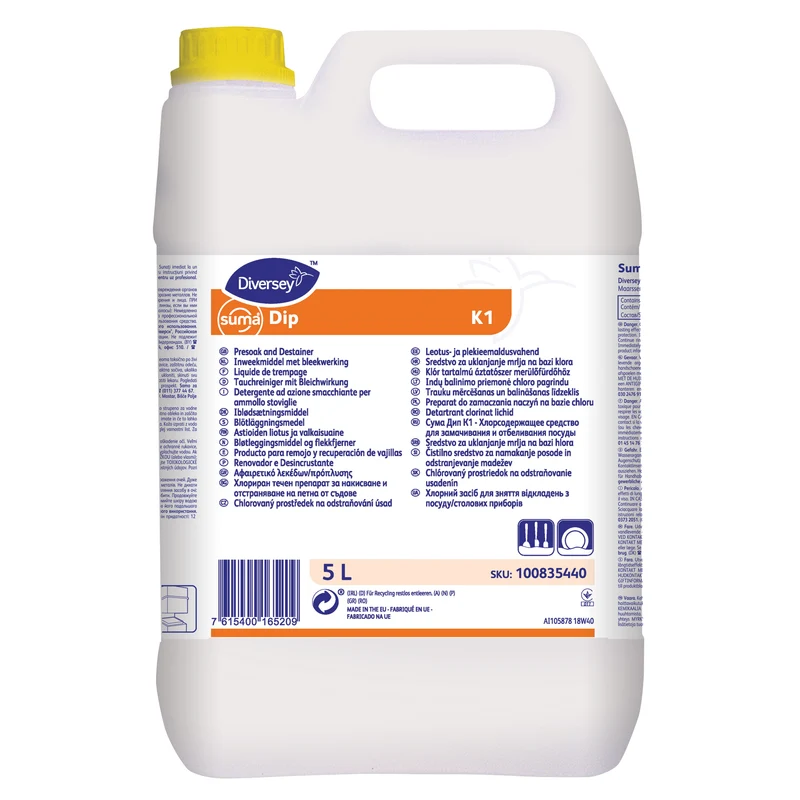 Detergente liquido per l’ammollo/smacchiatura Diversey Suma Dip K1 5 litri DISPONIBILE IN 7 GIORNI LAVORATIVI