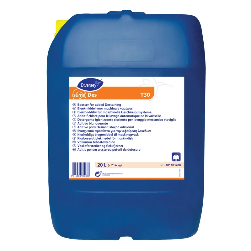 Detergente igienizzante smacchiante per lavastoviglie Diversey Suma Des T30 20 litri DISPONIBILE IN 7 GIORNI LAVORATIVI