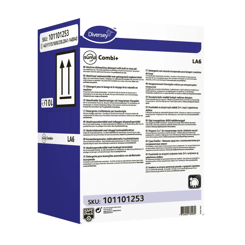 Detergente per lavastoviglie con brillantante integrato Diversey Suma Combi+ LA6 10 litri DISPONIBILE IN 7 GIORNI LAVORATIVI