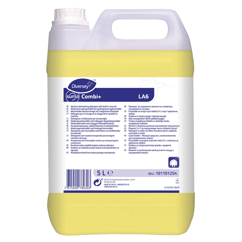 Detergente per lavastoviglie con brillantante integrato Diversey Suma Combi+ LA6 2x5 litri DISPONIBILE IN 7 GIORNI LAVORATIVI