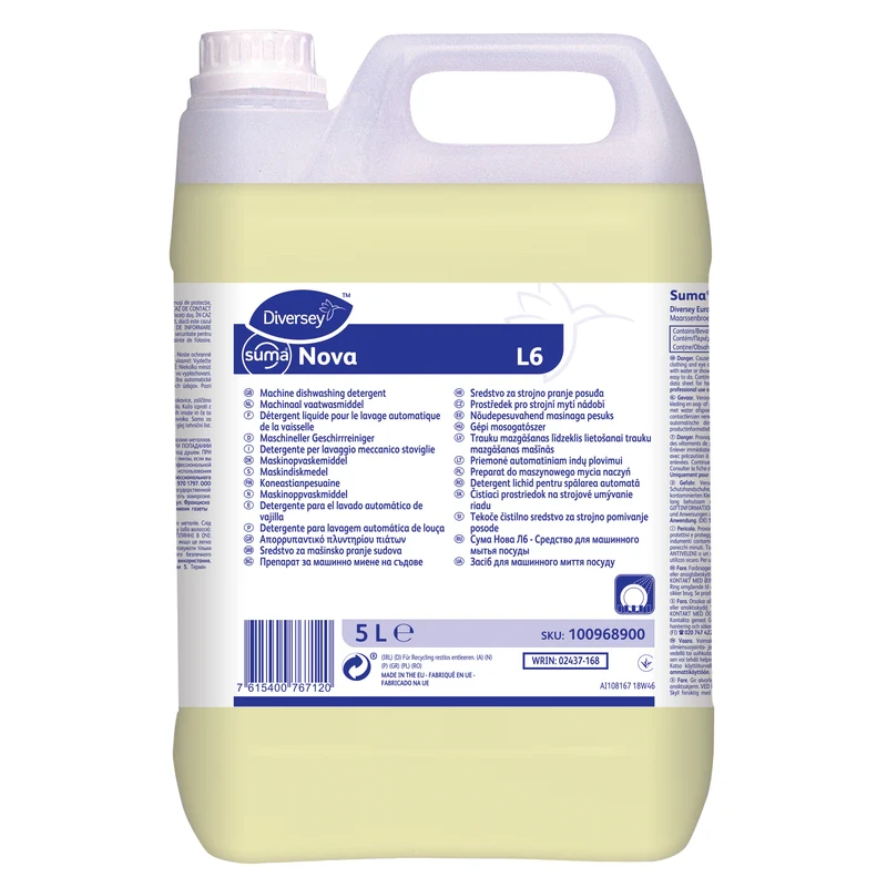 Detergente lavastoviglie per acque dure Diversey Suma Nova L6 5 litri DISPONIBILE IN 7 GIORNI LAVORATIVI