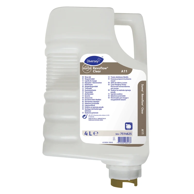 Brillantante acido concentrato Diversey Suma Revoflow Clear A11 3x4 litri DISPONIBILE IN 7 GIORNI LAVORATIVI