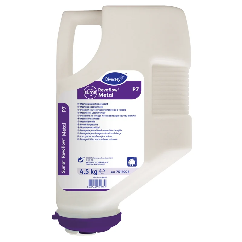 Detergente lavastoviglie per acque dolci Diversey Suma Revoflow Metal P7 3x4,5 kg DISPONIBILE IN 7 GIORNI LAVORATIVI